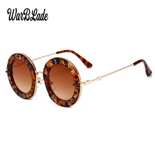 2020 Fashion Bees Retro Round Letters Transparent Frame Tint Lens Sunglasses Trending Ladies Summer Sun Glasses