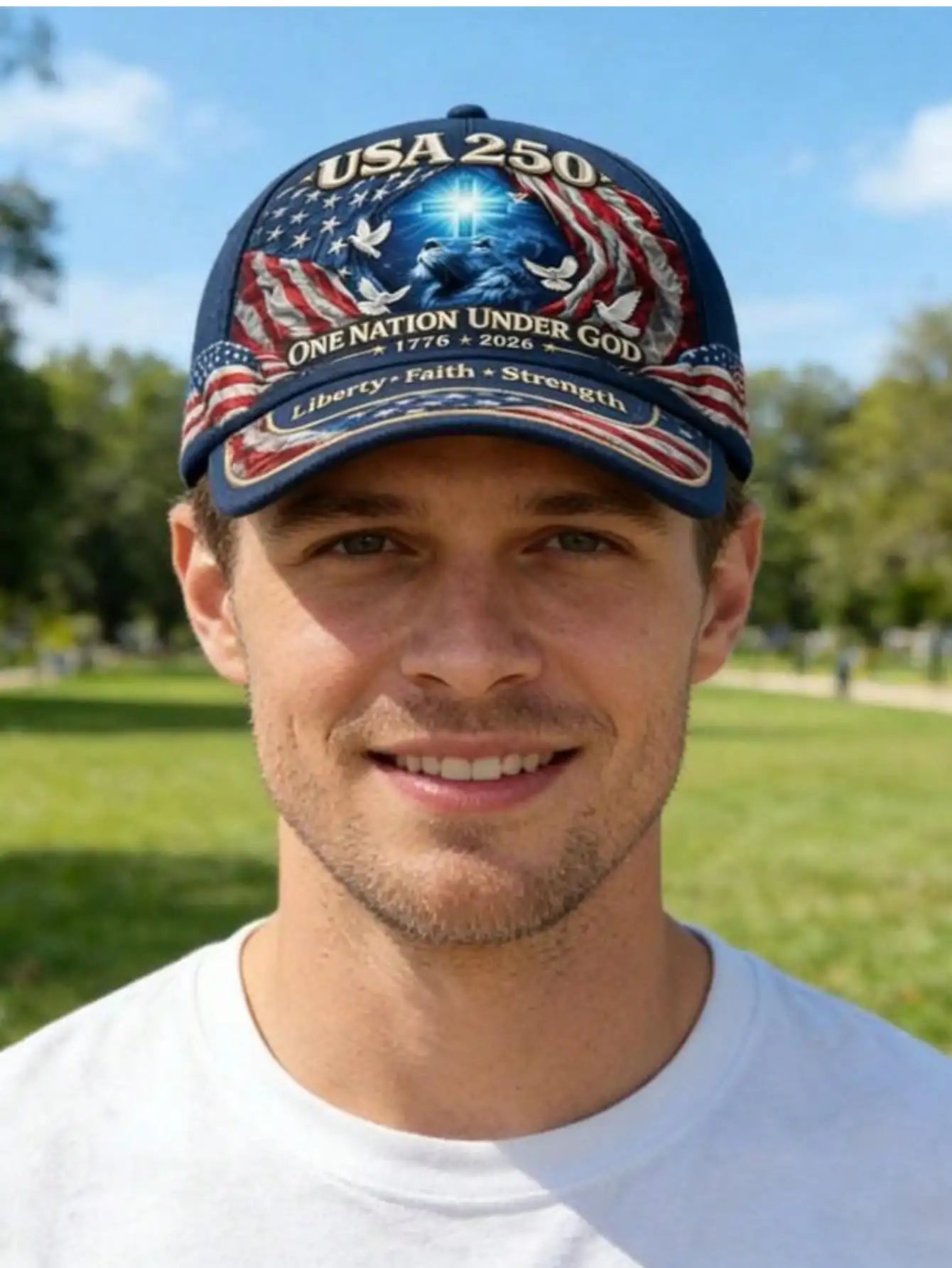 1776-2026 US 250th Anniversary Lion Of Judah Baseball Cap Adjustable One Nation Under God Commemorative Hat Biblical Gift