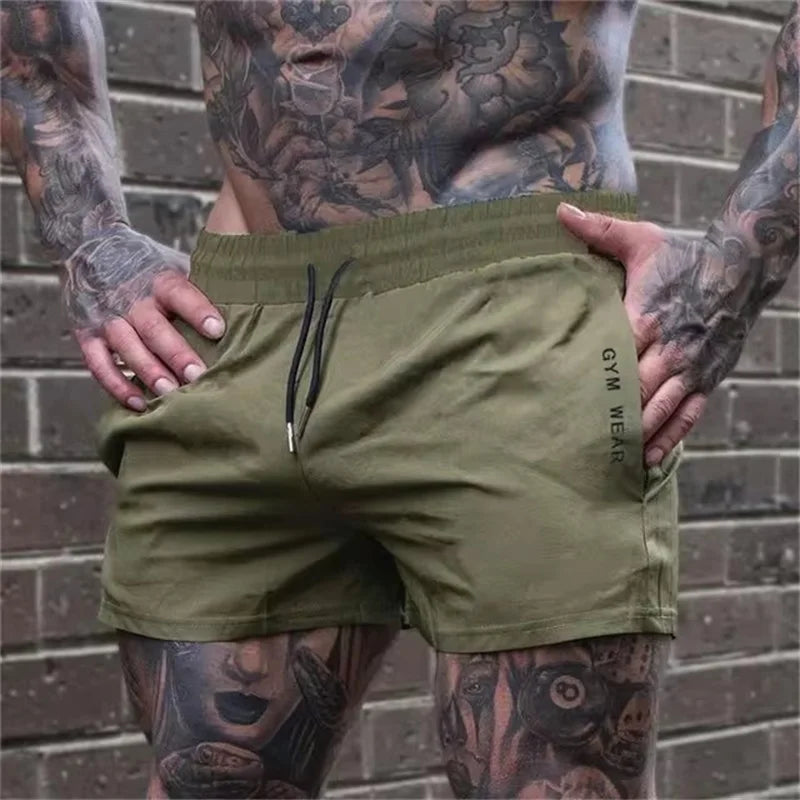 NEW Sports Trendy Quick-drying Three-point Pants Elastic Thin Running shorts Track And Field Training Pants Fitness Beach Shorts