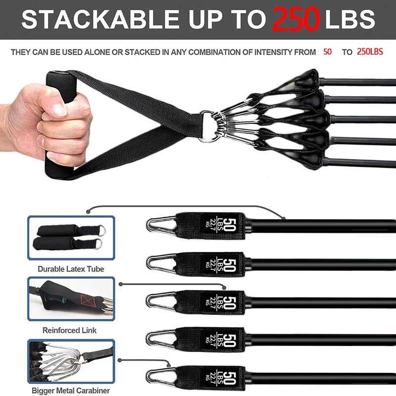 Resistance strap with handle: used for muscle training, strength building, body shaping, yoga, home fitness equipment - natural
