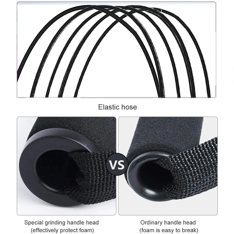 Resistance strap with handle: used for muscle training, strength building, body shaping, yoga, home fitness equipment - natural