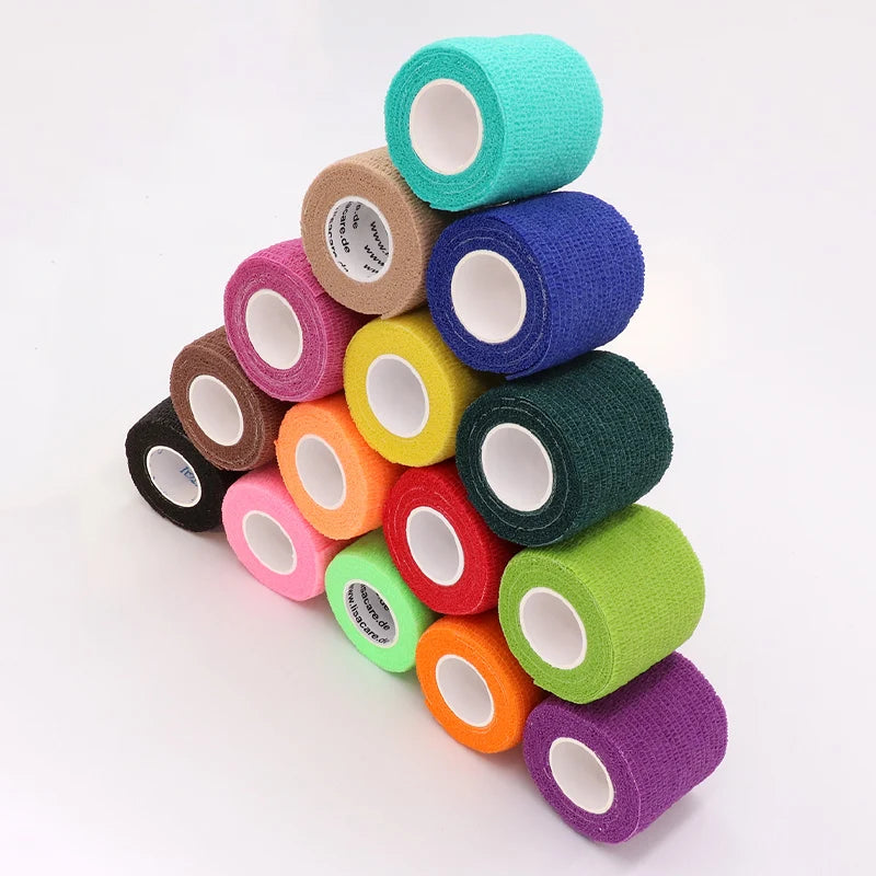 18 Colors Colorful Athletic Wrap Tape Self Adhesive Elastic Bandage Bands Sports Protector For Knee Finger Ankle Palm Pet
