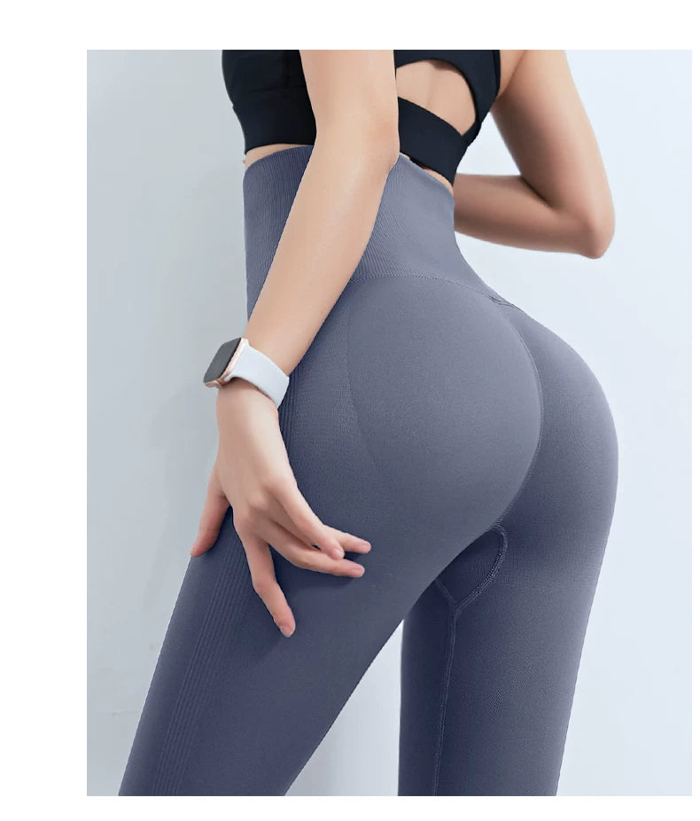Fitness Women Corset Push Hip Postpartum High Waist Yoga Pants Workout Seamless Leggings Sportswear Gym Running Training Tights