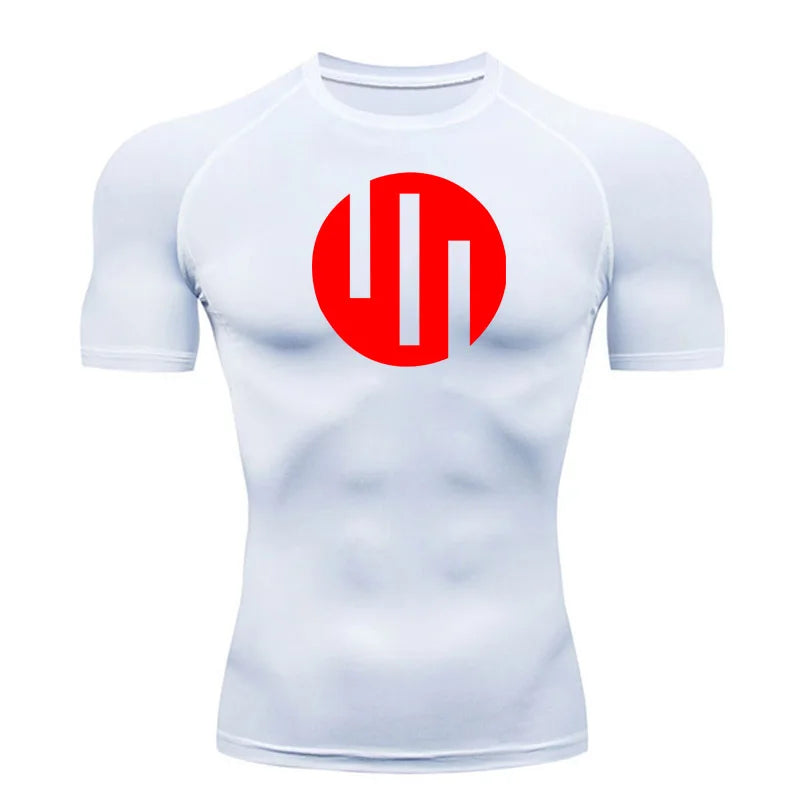 New Gym Short Sleeve Running T-Shirt Men's Compression Long Sleeve Shirt Sun Protection Quick Drying Sports Top Black Sportswear