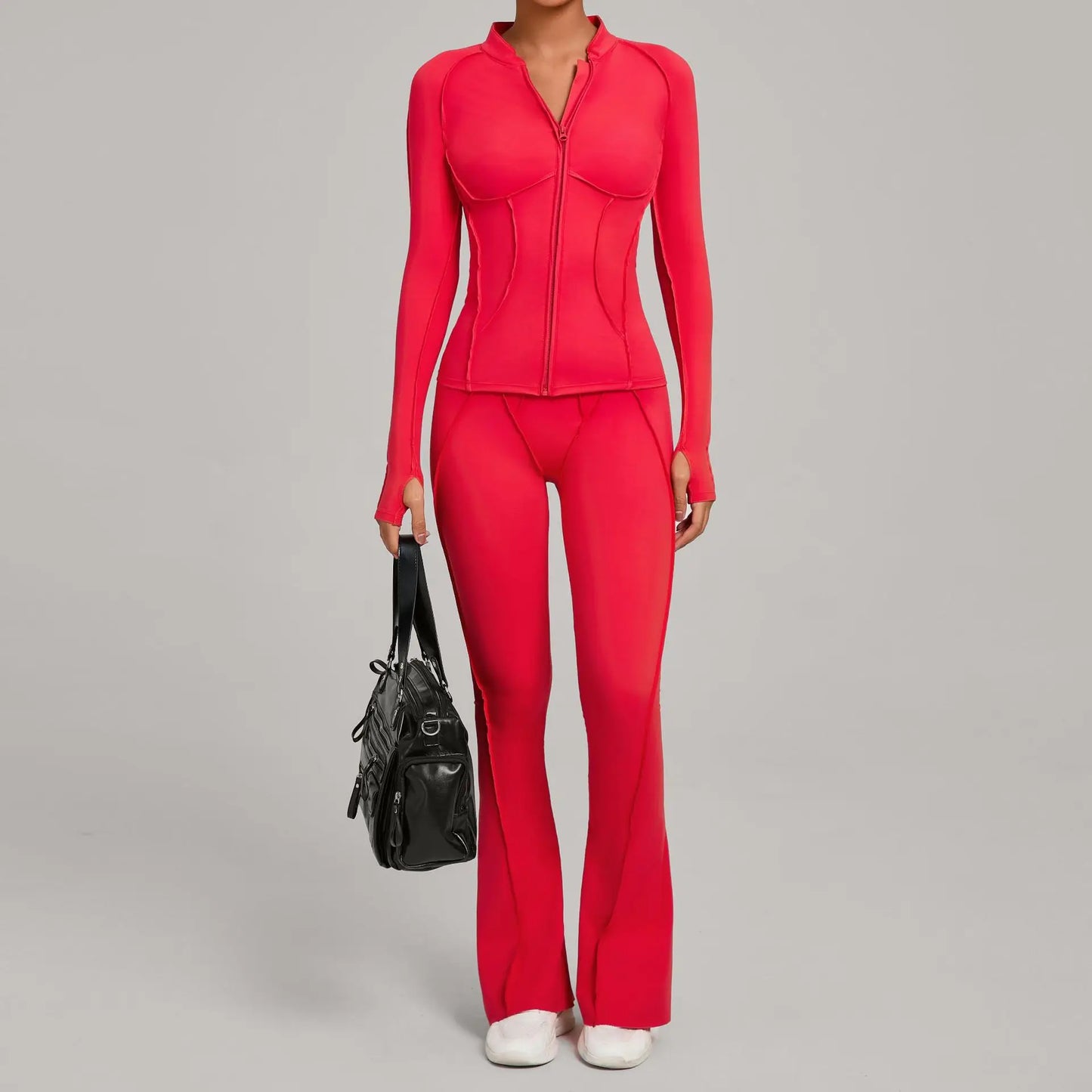 Seamless Yoga Sets Sports Fitness Hip-lifting High Waist Skinny Long-sleeved Suit Running Workout Gym Leggings Sets for Women