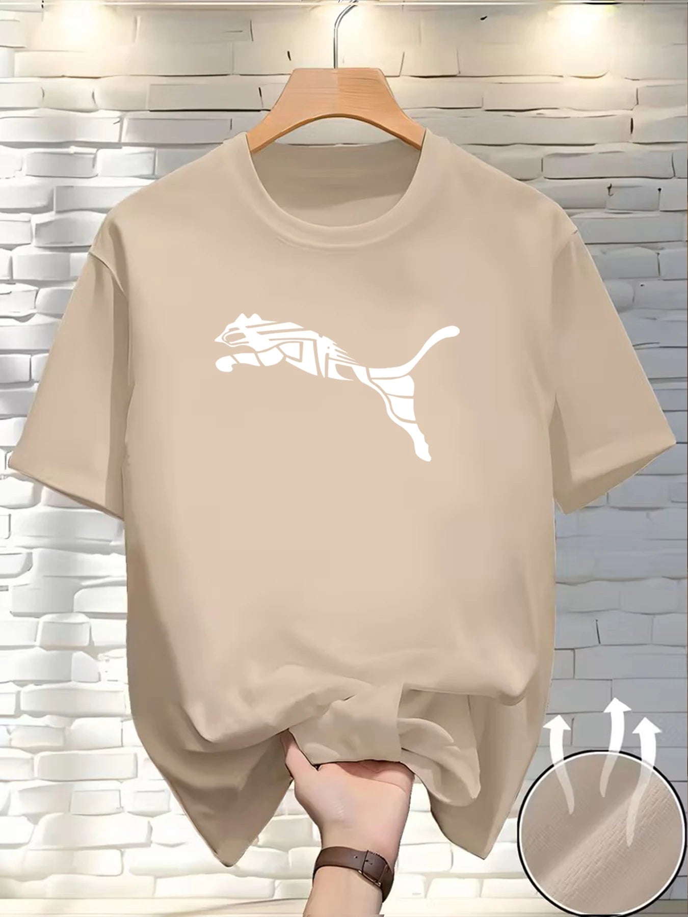 New Summer Luxury Men's Fashion Fox Leopard Print T-shirt Crewneck Casual Trend Y2K High-end High Quality Fitness Sports T-shirt