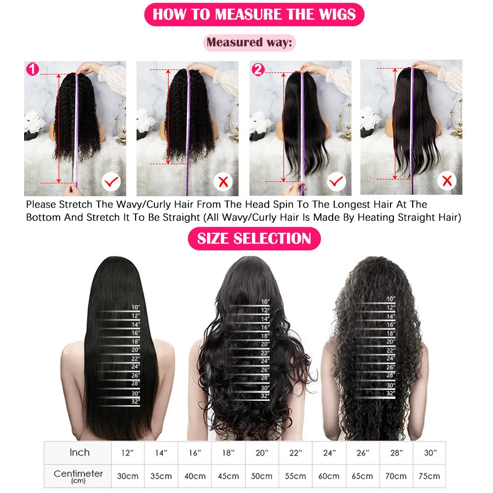 200 Density Body Wave 13x4 HD Transparent Lace Front Human Hair Wig Black 13x6 Lace Frontal Wigs 30 40 Inch PrePlucked Lace