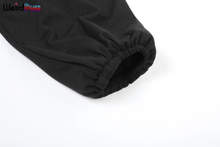 Weird Puss Women Tracksuit 2 Piece Set 2024 Autumn Casual Zip Thin Drawstring Jacket+Leggings Matching Streetwear Sporty Suit