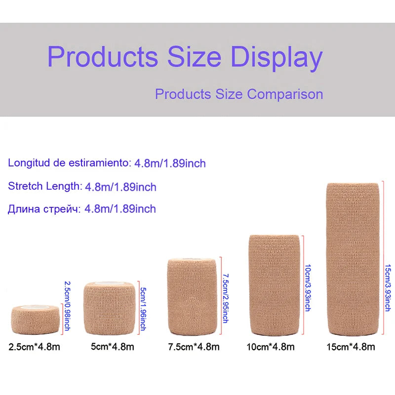 18 Colors Colorful Athletic Wrap Tape Self Adhesive Elastic Bandage Bands Sports Protector For Knee Finger Ankle Palm Pet