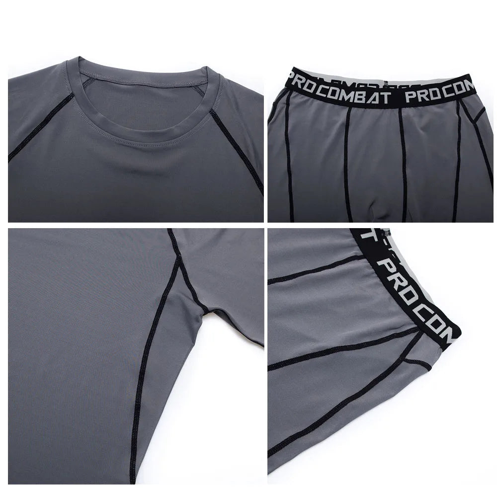 New Compression Shirt Men Rashguard Fitness Short Sleeve Running Shirt Man Gym T Shirt Sportswear Tights T Shirt Men