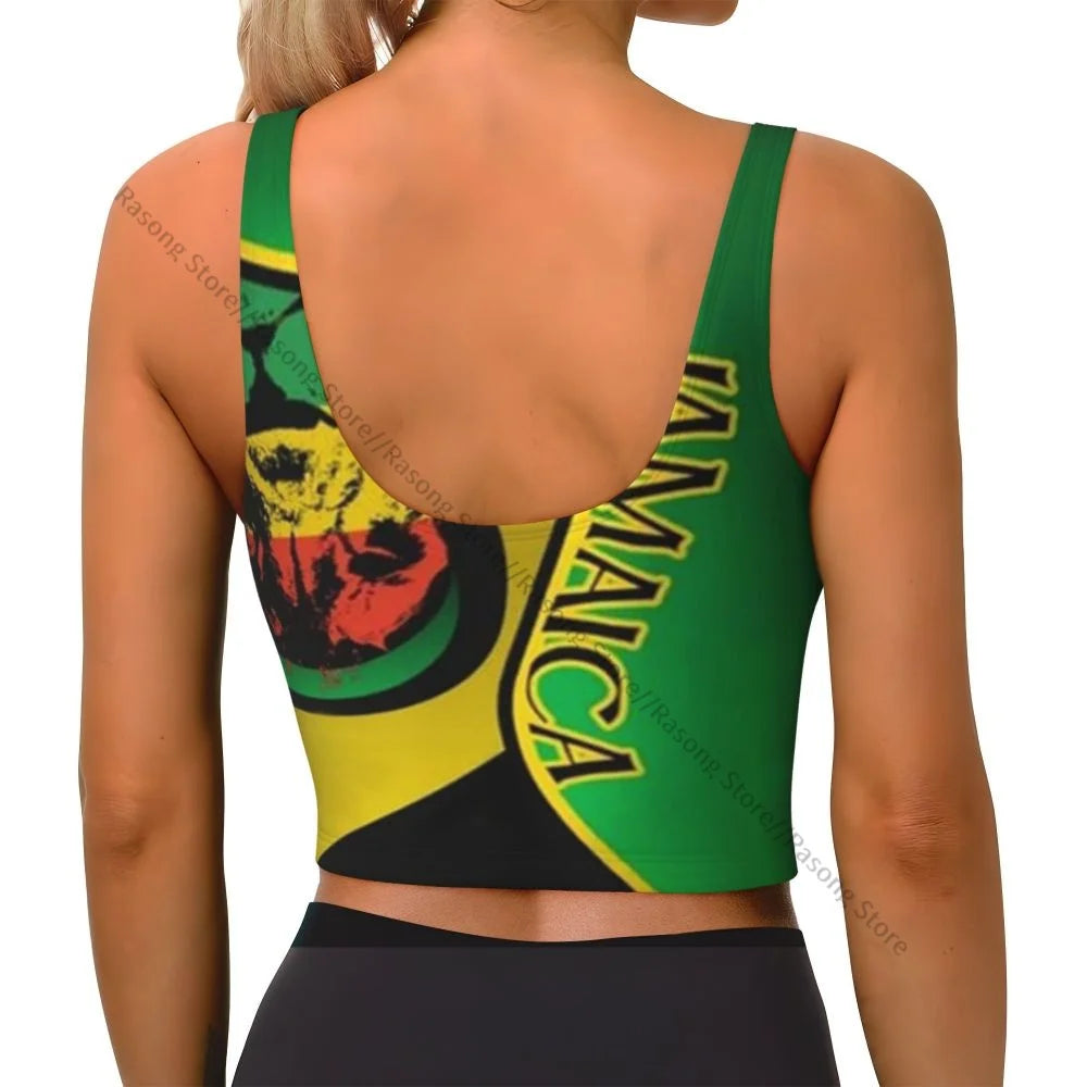 Sports Bra Women Running Yoga Clothes Vest Jamaica Flag Gathering Fitness Vest