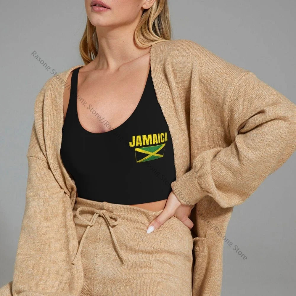 Sports Bra Women Running Yoga Clothes Vest Jamaica Flag Gathering Fitness Vest
