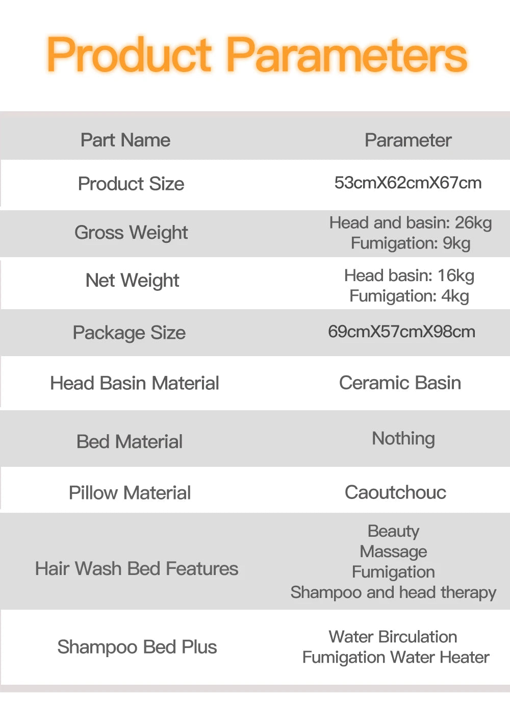 Head SPA Shampoo Basin with 60L Water Storage Tank, Water Heating, No Need to Connect Water Pipe, Head SPA Basin for Massage Bed