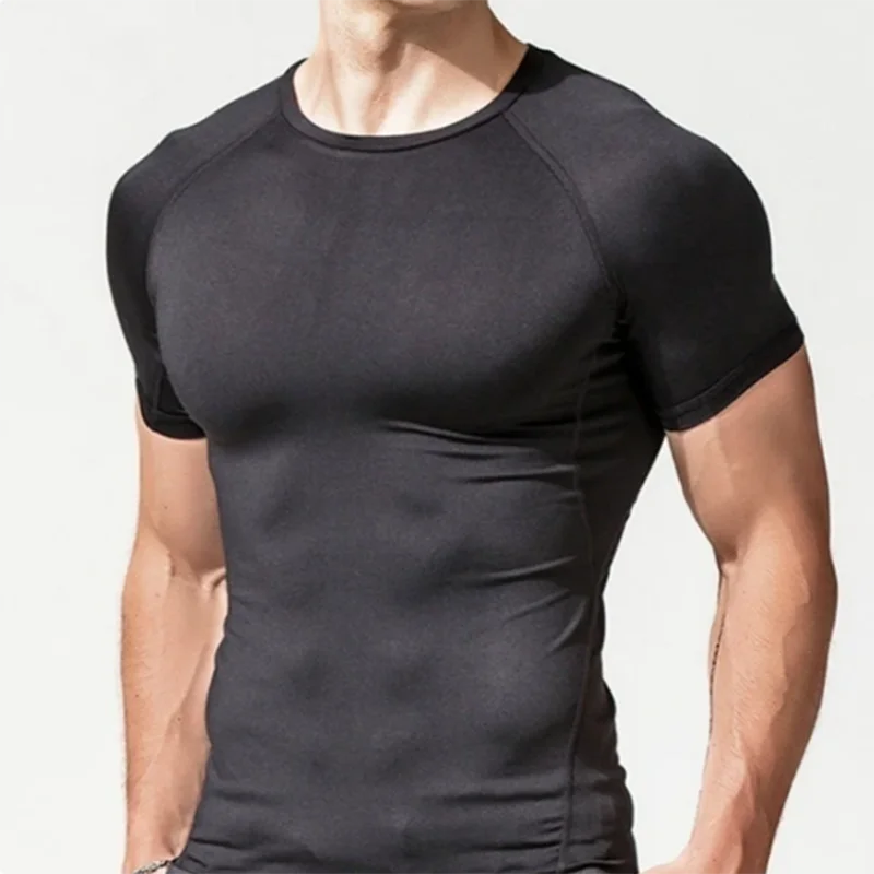 Summer Casual Run Compression T-Shirt Men Tops Bat Print Quick-Dry Fitness Gym Sportswear MMA Rashguard Jersey Workout Tee Male
