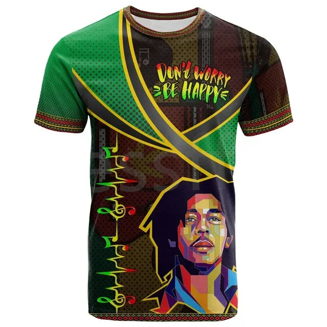 Tessffel Jamaica Lion Emblem Summer New Fashion 3D Print Tops Tee Tshirt Men Women Short Sleeve T shirt Streetwear Style-4