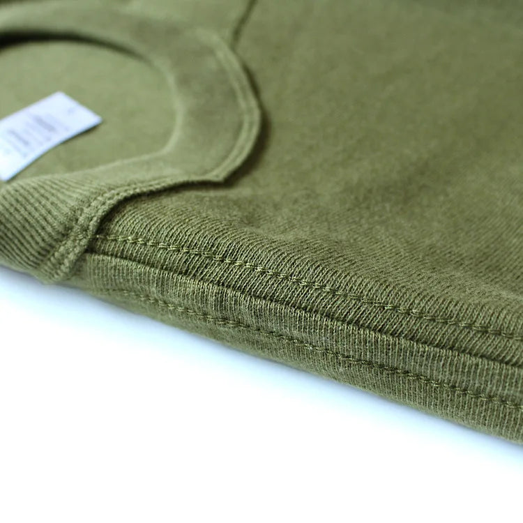 Heavy 300g Cotton T-shirt Men's Seamless Weaving Bamboo Cotton Short Sleeve Tee Tops Unisex Clean Fit Design Collar Undershirt