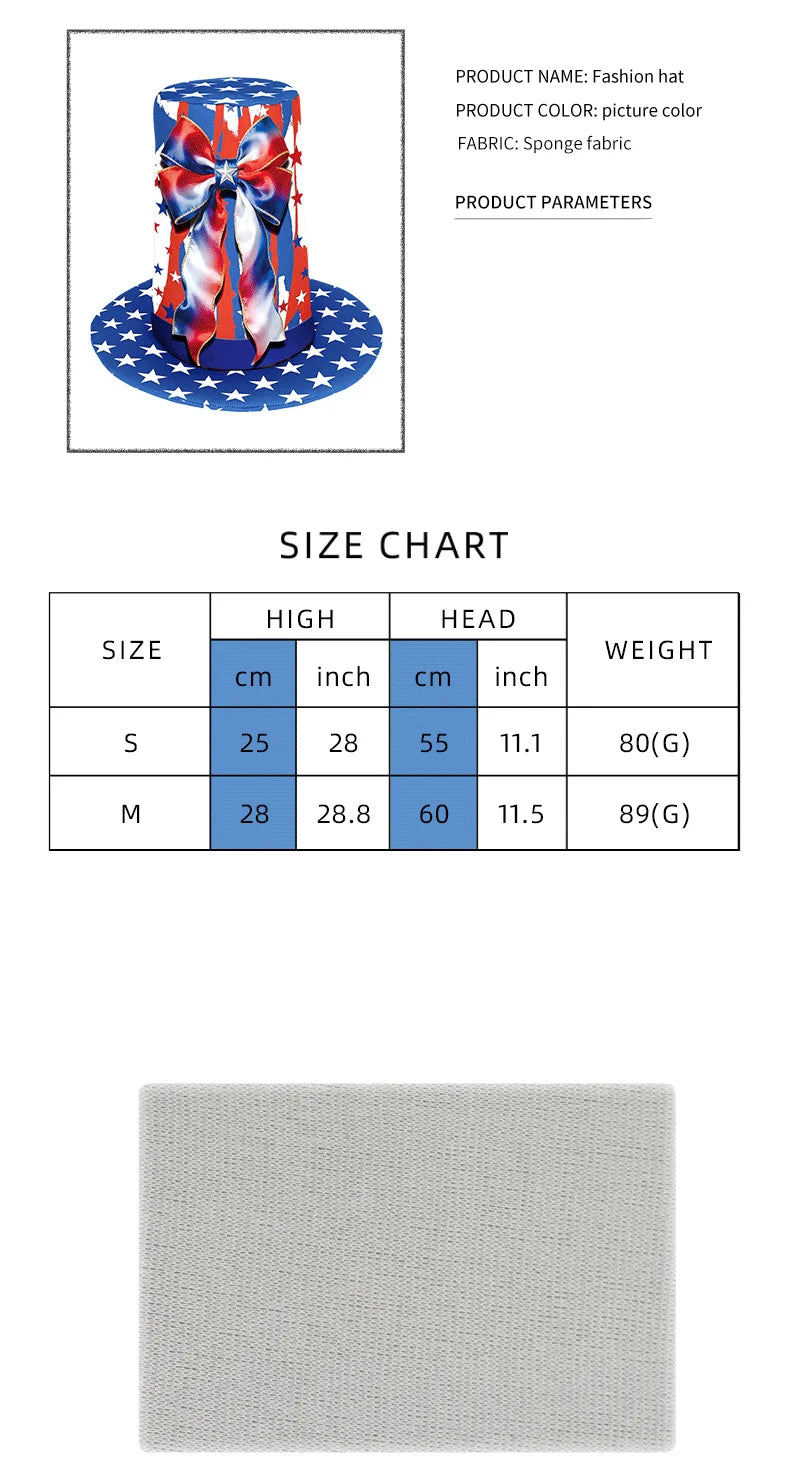 [You're My Secret] Uncle Sam Hat Shaped Costume USA Stars Stripes Funny Novelty Outfit 4th of July Printed Patriotic Dress Up