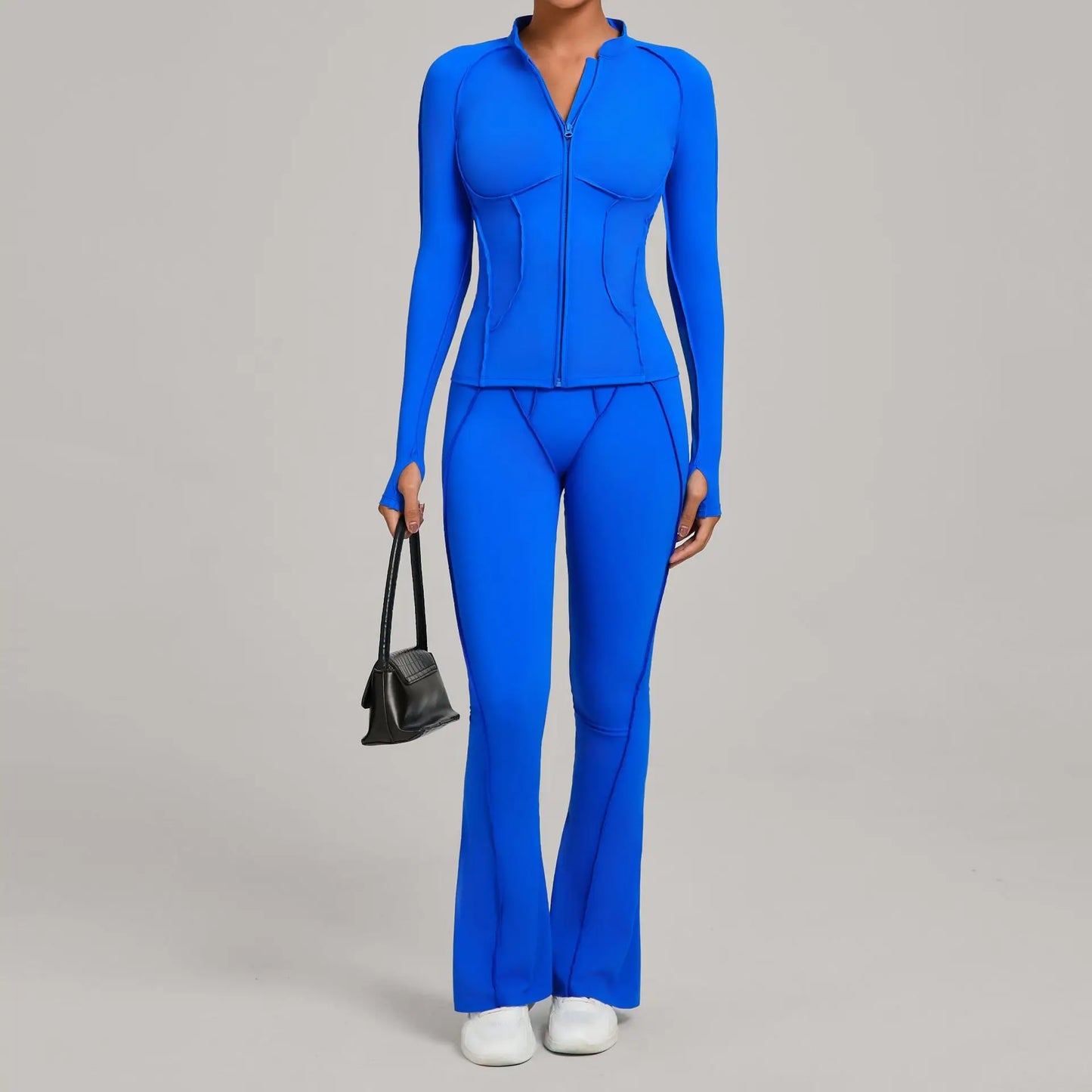 Seamless Yoga Sets Sports Fitness Hip-lifting High Waist Skinny Long-sleeved Suit Running Workout Gym Leggings Sets for Women