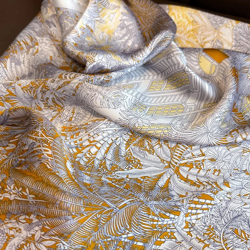Silk Square Scarf Women Satin Shawls Neckerchief Casual Scarves Bandana Hair Hjiab 70*70cm 2023 New Fashion Luxury Brand