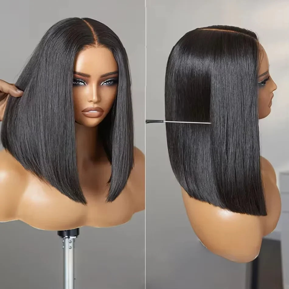 Wear And Go Glueless Bob Wig Human Hair Pre Plucked Pre Cut 5X5 Hd Transparent Lace Front Wigs For Women Straight Short Bob Wigs