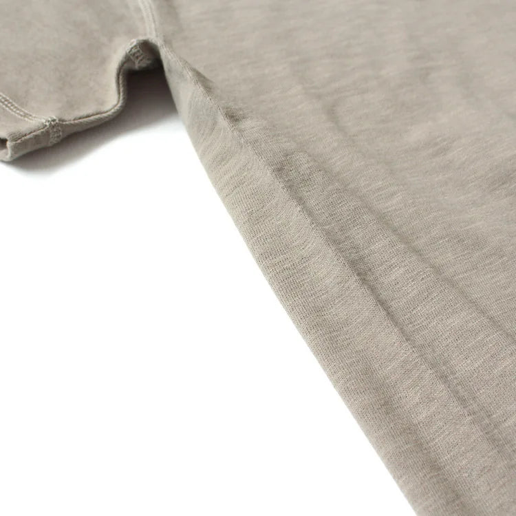 Heavy 300g Cotton T-shirt Men's Seamless Weaving Bamboo Cotton Short Sleeve Tee Tops Unisex Clean Fit Design Collar Undershirt