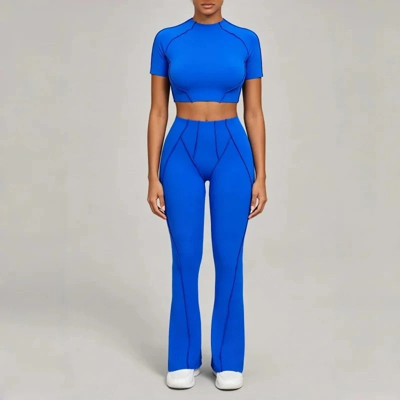 Seamless Yoga Sets Sports Fitness Hip-lifting High Waist Skinny Long-sleeved Suit Running Workout Gym Leggings Sets for Women
