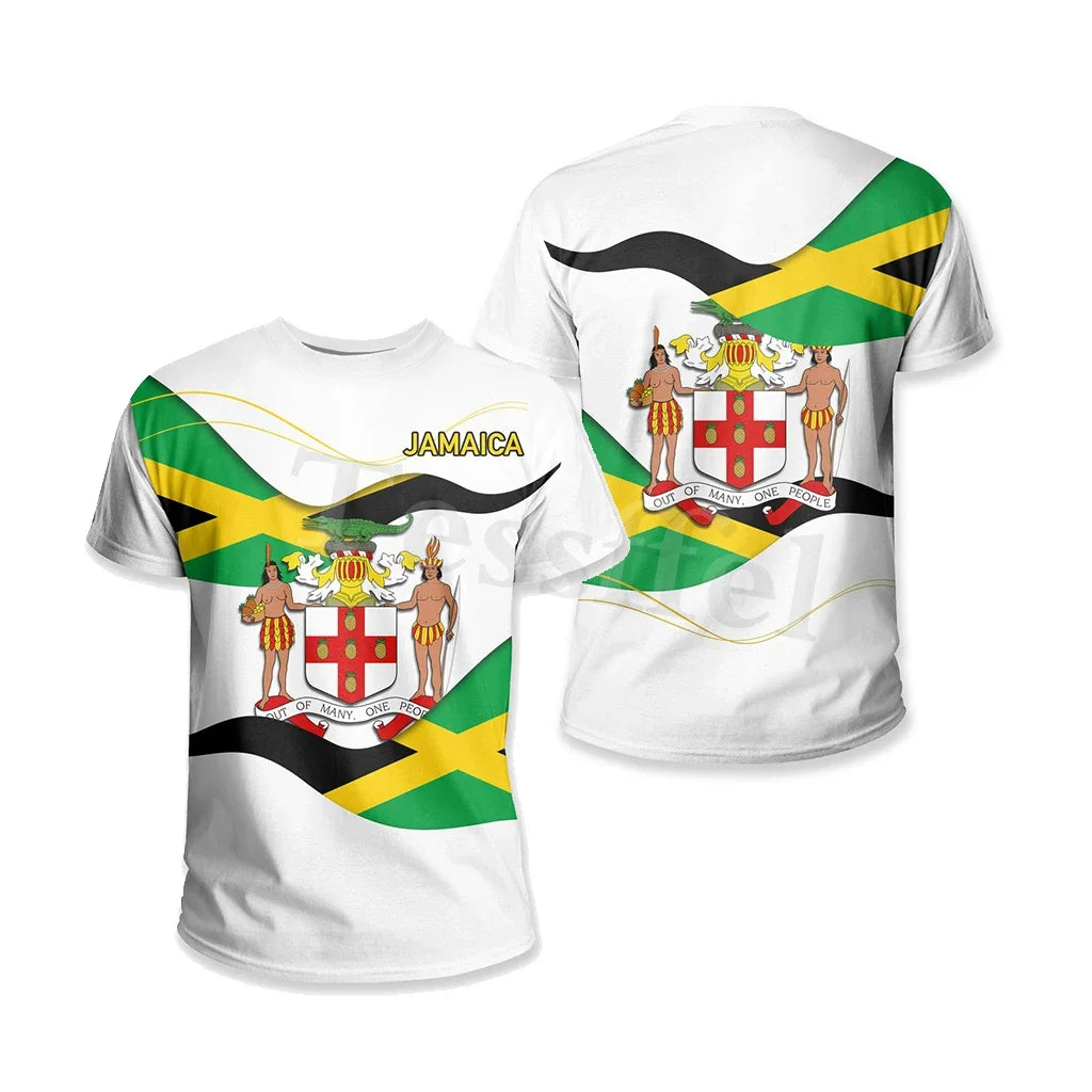 Tessffel Jamaica Lion Emblem Summer New Fashion 3D Print Tops Tee Tshirt Men Women Short Sleeve T shirt Streetwear Style-4