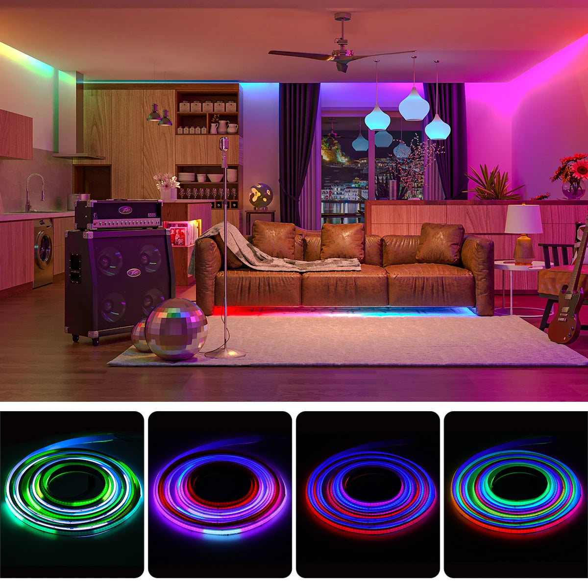 FCOB SPI RGB IC LED Light Strip WS2811 Addressable 720 630 LEDs Dream Color DC12V 24V WS2812B High Flexible FOB COB Lights
