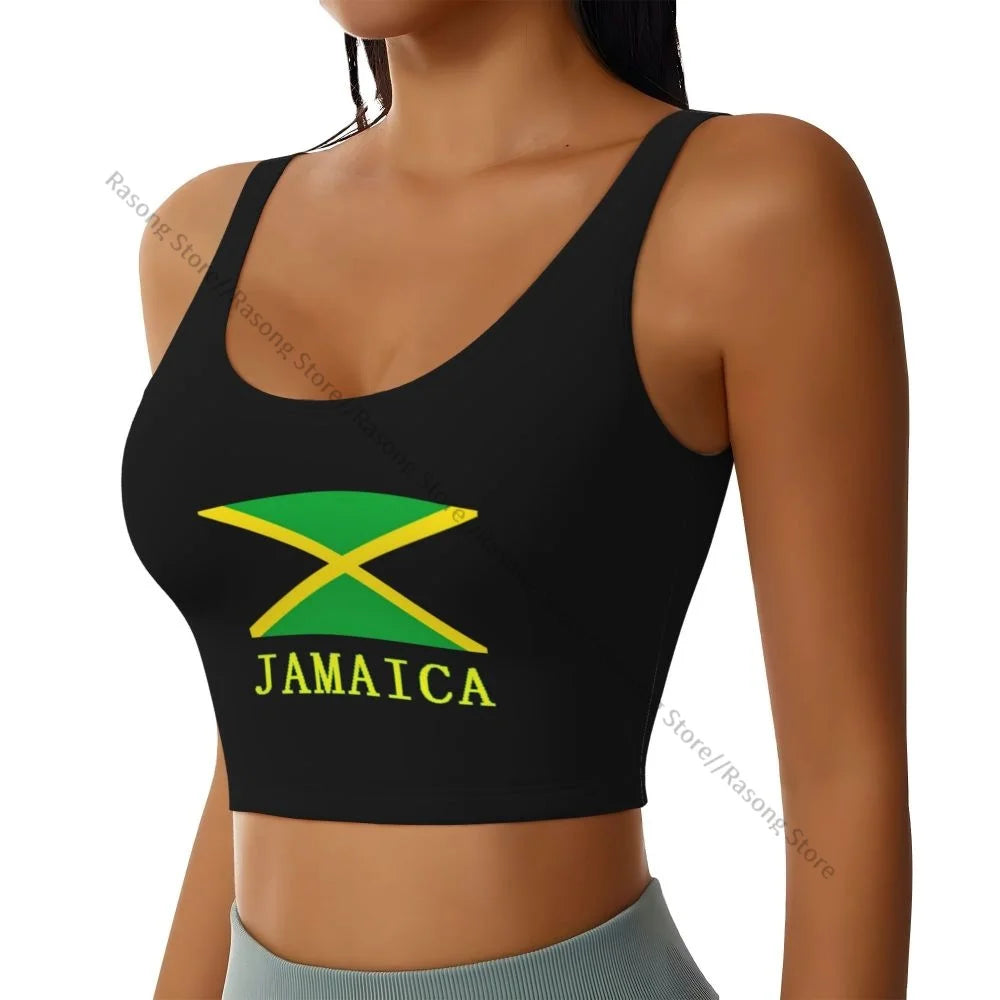 Sports Bra Women Running Yoga Clothes Vest Jamaica Flag Gathering Fitness Vest