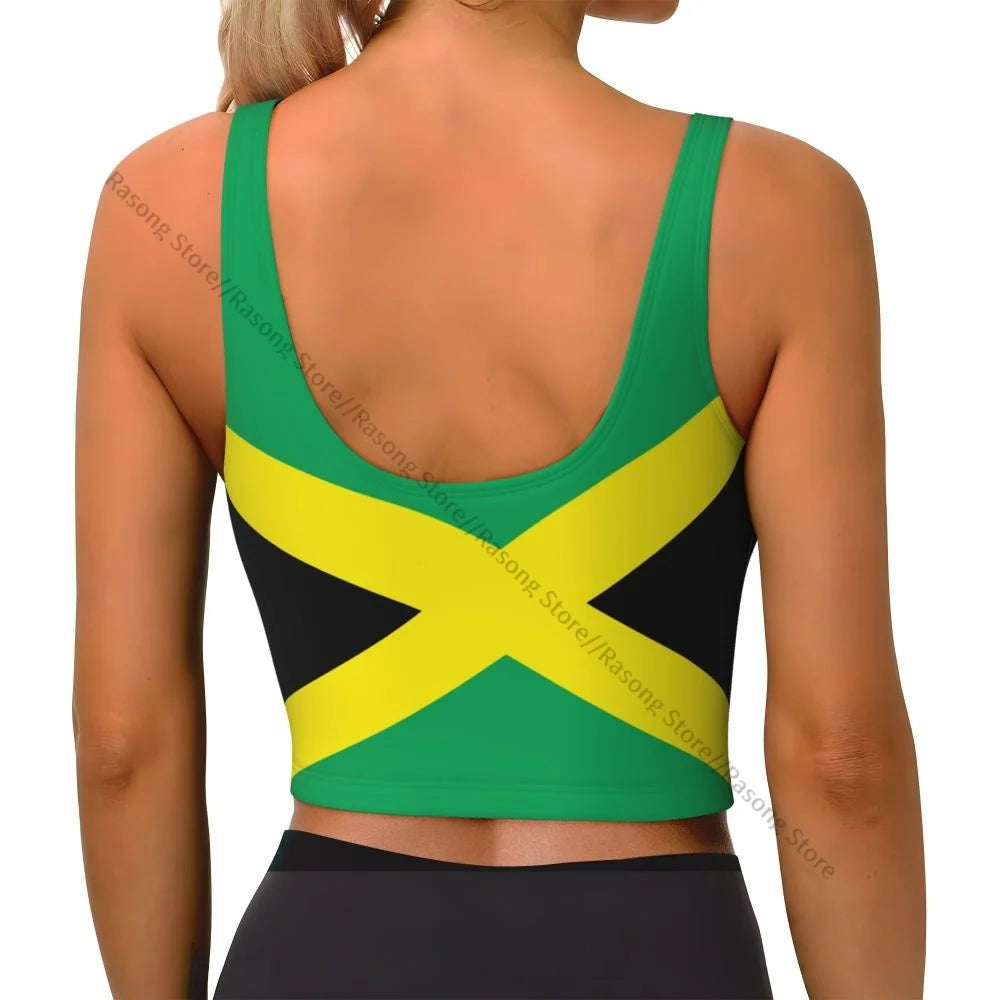 Sports Bra Women Running Yoga Clothes Vest Jamaica Flag Gathering Fitness Vest