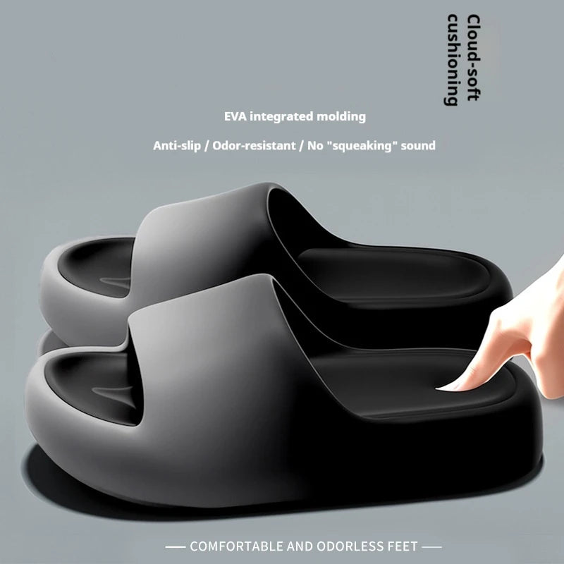 New EVA Cloud Slides Thick Sole Non Slip Odor Free Summer Slippers For Women Men Bathroom Dormitory Shower Bedroom Home Shoes