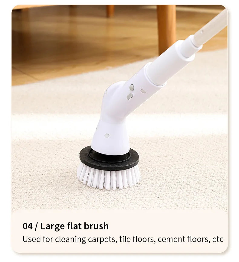 Electric Spin Scrubber Cordless Multi-Function Low Noise Electric Cleaning Brush Replaceable Brush Heads And Adjustable Handle