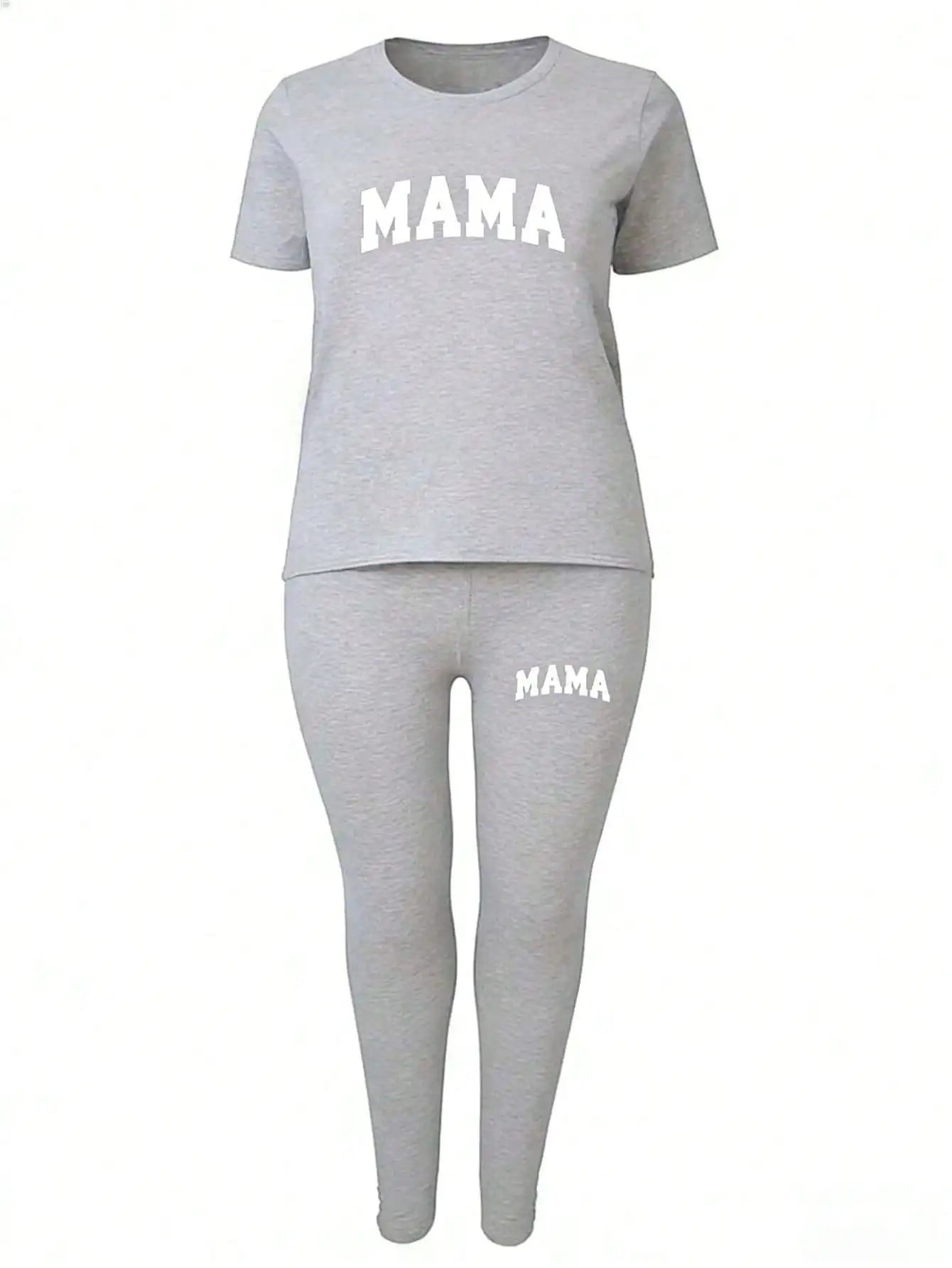 2026 Women's New Casual Spring/Summer Two Piece Set Round Neck Letter Printed Short Sleeve T-shirt and Letter Printed Pants Set