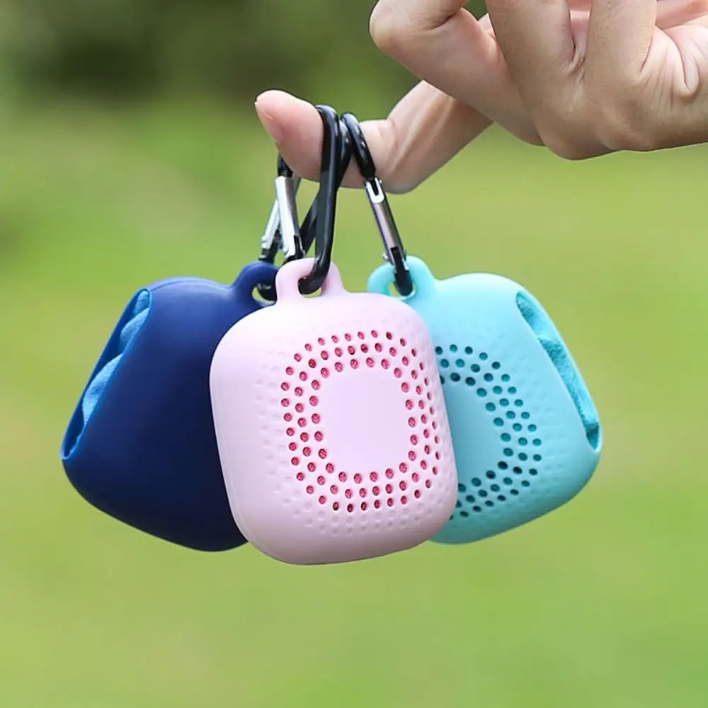 With Silicone Case Quick Drying Towel Pocket Super Absorbent Sports Towel Solid Color Portable Microfiber Towel