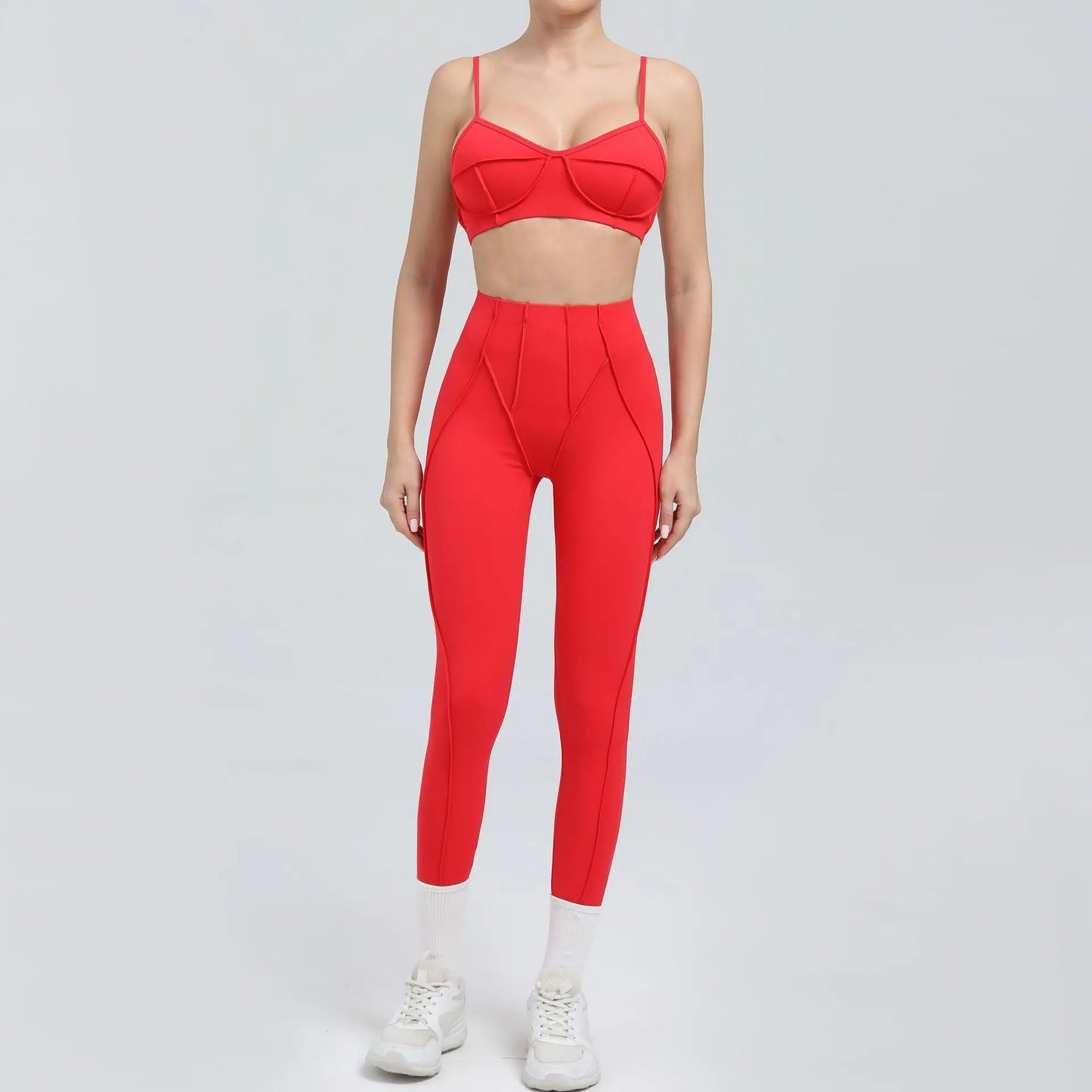 Seamless Yoga Sets Sports Fitness Hip-lifting High Waist Skinny Long-sleeved Suit Running Workout Gym Leggings Sets for Women