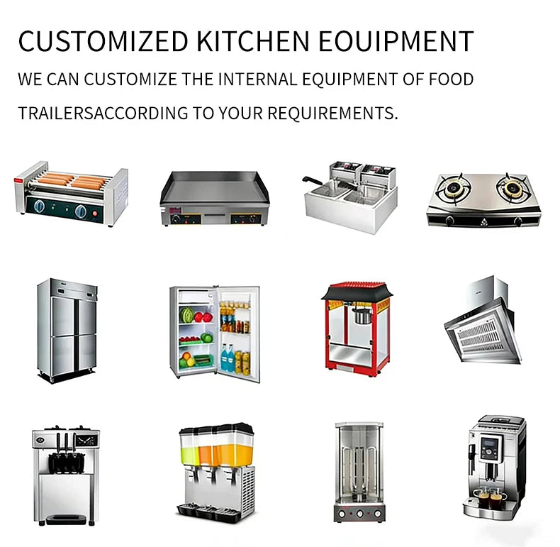 Catering Food Truck Fully Equipped Mobile Kitchen Pizza Coffee Cart Ice Cream BBQ Truck Cheap Mobile Food Trailer