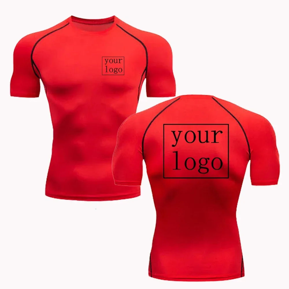 Your Design Logo Top Men Women Print Original Design Tshirts Jogging Workout Gym Quick Dry  New Custom Compression T Shirt
