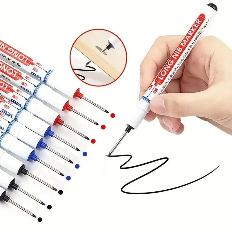 5/10/20Pcs Deep Hole Long Nib Head Markers For Metal Perforating Pen Waterproof Bathroom Woodworking Decoration Multi-Purpose