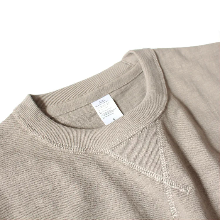 Heavy 300g Cotton T-shirt Men's Seamless Weaving Bamboo Cotton Short Sleeve Tee Tops Unisex Clean Fit Design Collar Undershirt