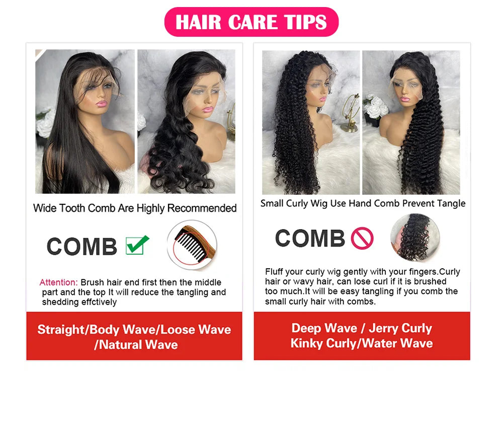 200 Density Body Wave 13x4 HD Transparent Lace Front Human Hair Wig Black 13x6 Lace Frontal Wigs 30 40 Inch PrePlucked Lace