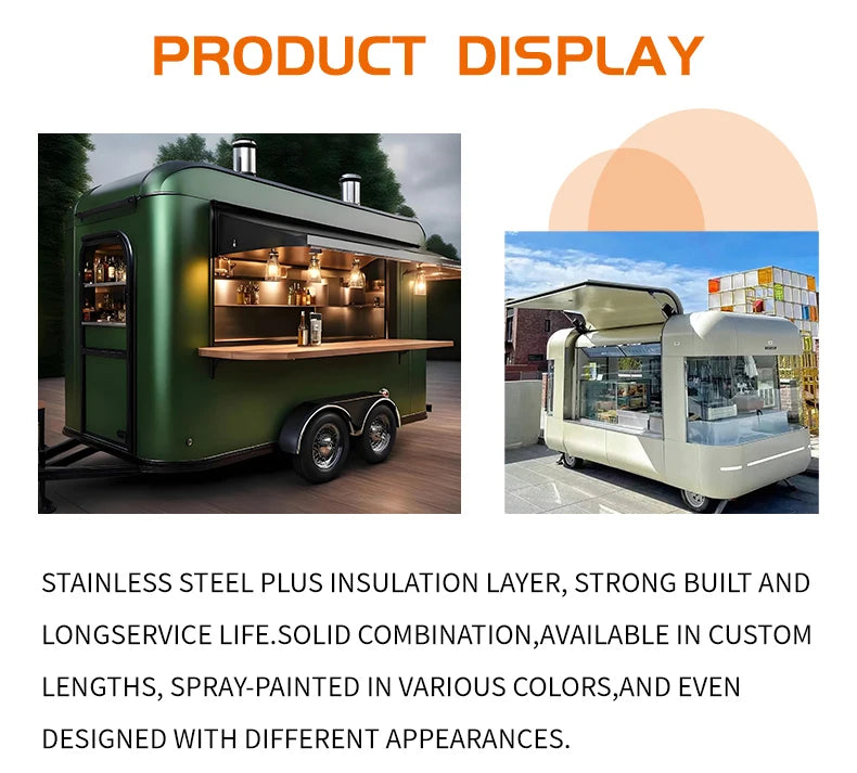Catering Food Truck Fully Equipped Mobile Kitchen Pizza Coffee Cart Ice Cream BBQ Truck Cheap Mobile Food Trailer
