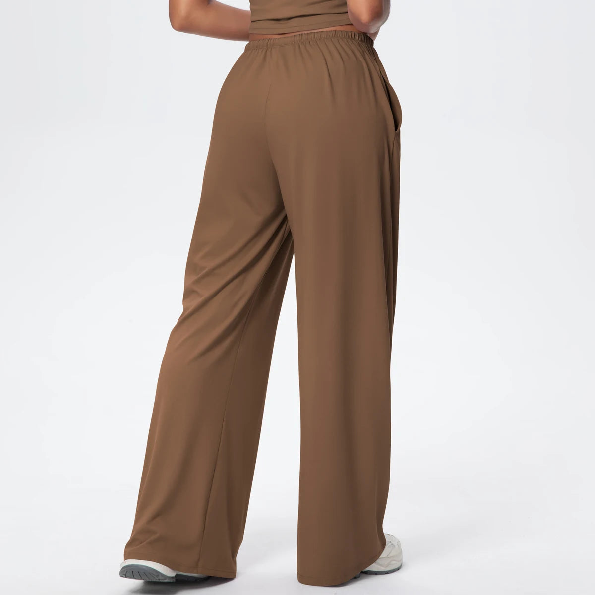 Women Quick Drying Wide Leg Yoga Pants Loose Yoga Pants High Waist With Pockets Fitness Sport Gym Workout Drawstring Full Length