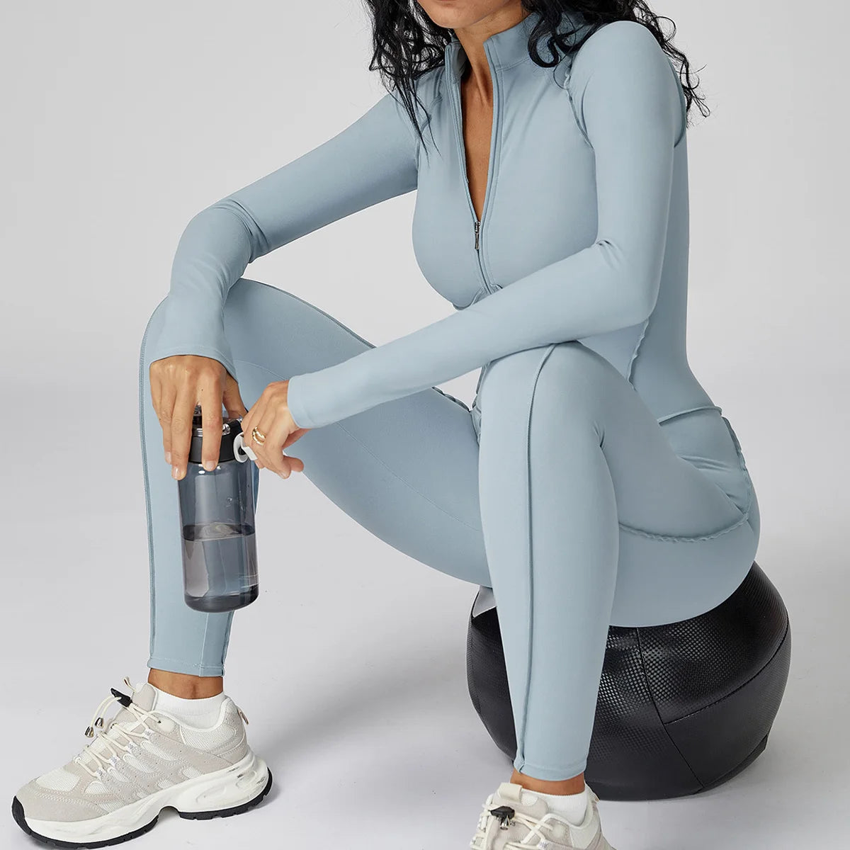 New Autumn/Winter Women One-piece Seamless Yoga Jumpsuits leggings Long-sleeved Zipper Slim Fit Sports Fitness Outfit Tracksuits