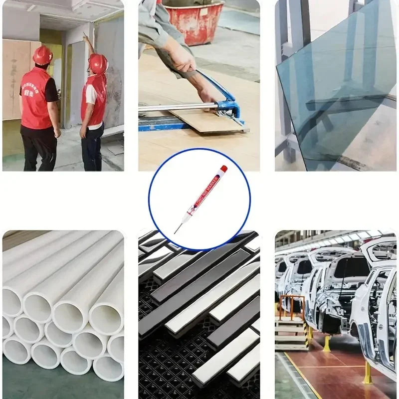 5/10/20Pcs Deep Hole Long Nib Head Markers For Metal Perforating Pen Waterproof Bathroom Woodworking Decoration Multi-Purpose