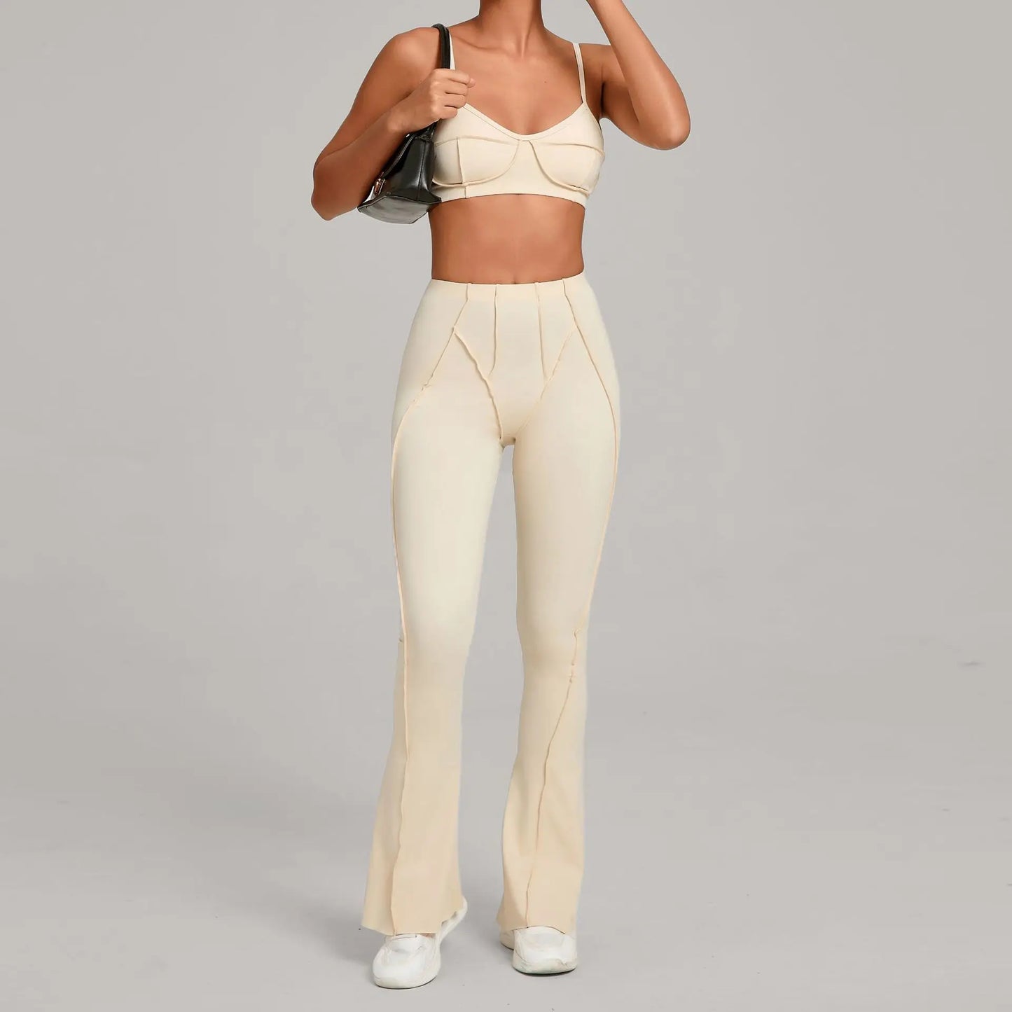 Seamless Yoga Sets Sports Fitness Hip-lifting High Waist Skinny Long-sleeved Suit Running Workout Gym Leggings Sets for Women