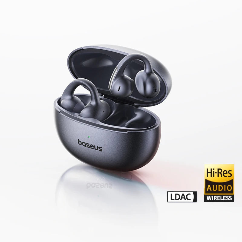 Baseus MC1 Pro Ear Clip Wireless Earphones Bluetooth 6.0 Hi-Res Ultra Open Earbuds earrings 4-Mic ENC Clip on ear buds Headphone