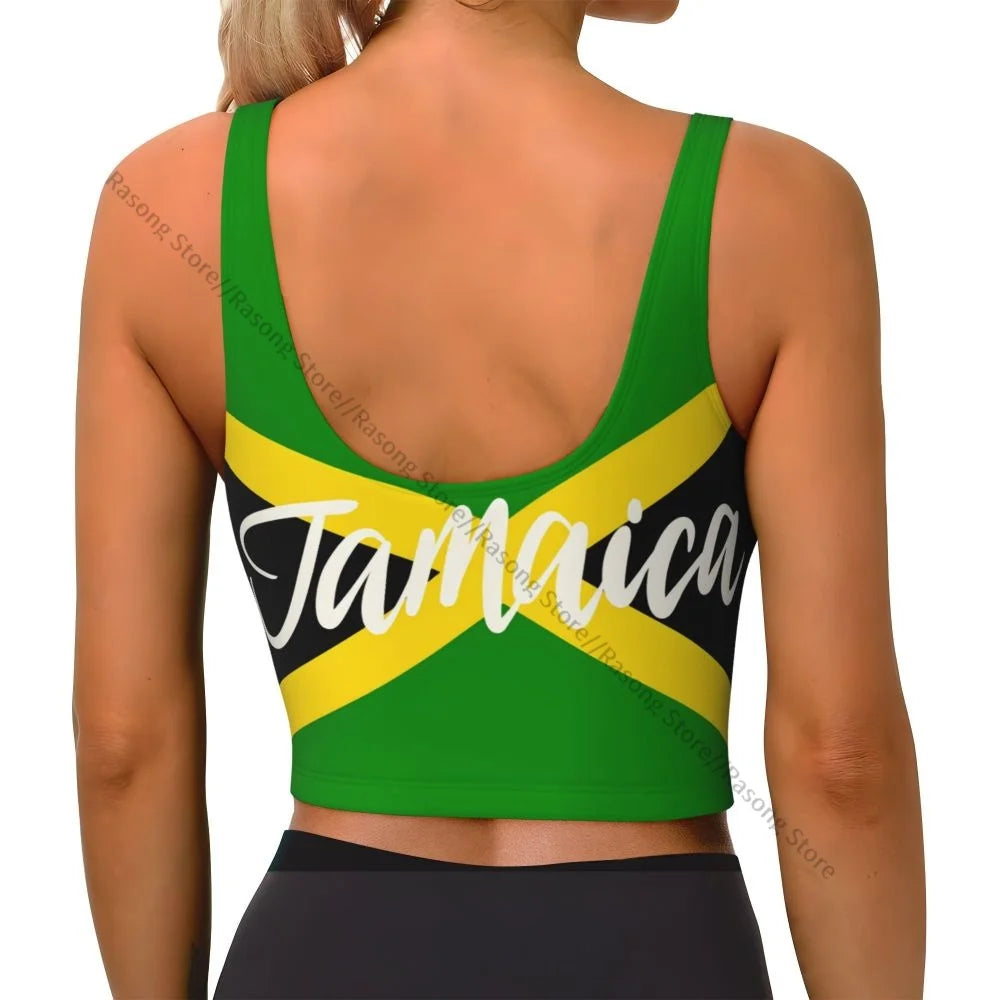 Sports Bra Women Running Yoga Clothes Vest Jamaica Flag Gathering Fitness Vest