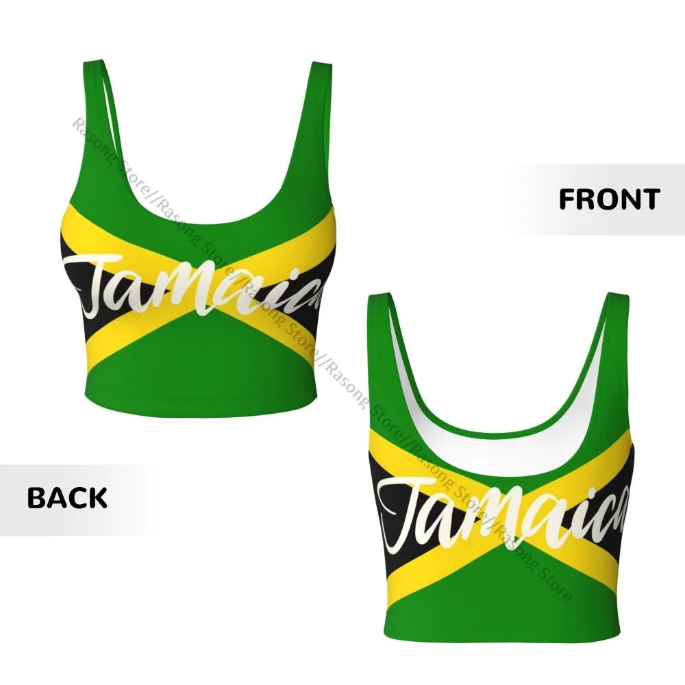 Sports Bra Women Running Yoga Clothes Vest Jamaica Flag Gathering Fitness Vest