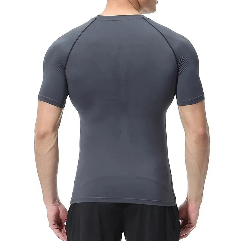 Summer Casual Run Compression T-Shirt Men Tops Bat Print Quick-Dry Fitness Gym Sportswear MMA Rashguard Jersey Workout Tee Male