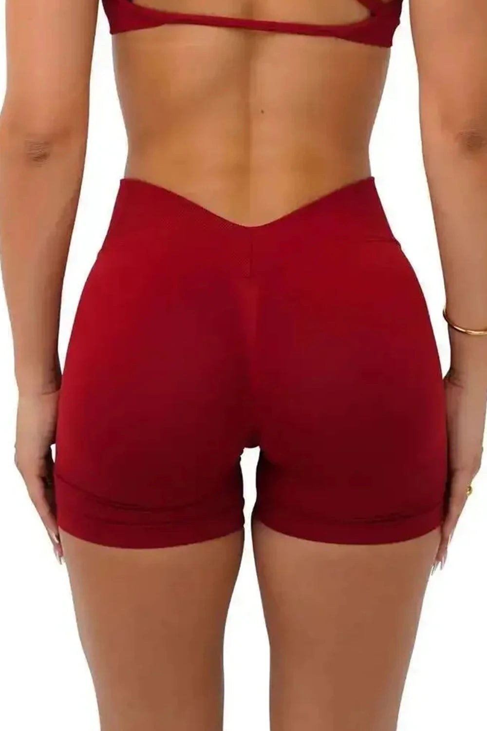 Women Seamless Yoga Shorts Fitness Scrunch Butt Gym Shorts Booty Running Training V Waist Sports Shorts Workout Short Leggings
